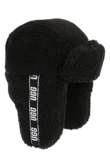 Ugg ® High Pile Fleece Trapper Hat In Black