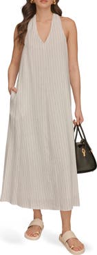 Donna Karan New York Sleeveless Linen Blend Midi Dress
