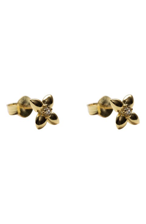 Cubic Zirconia Floret Stud Earrings