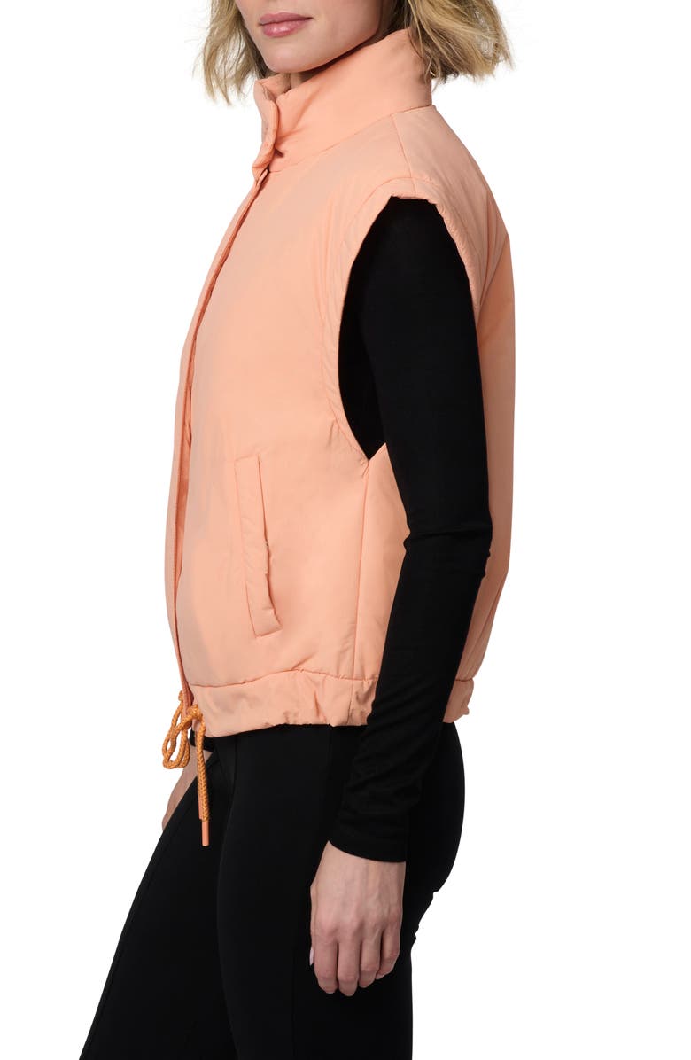 Bernardo Recycled Nylon Crinkle Vest, Alternate, color, Apricot
