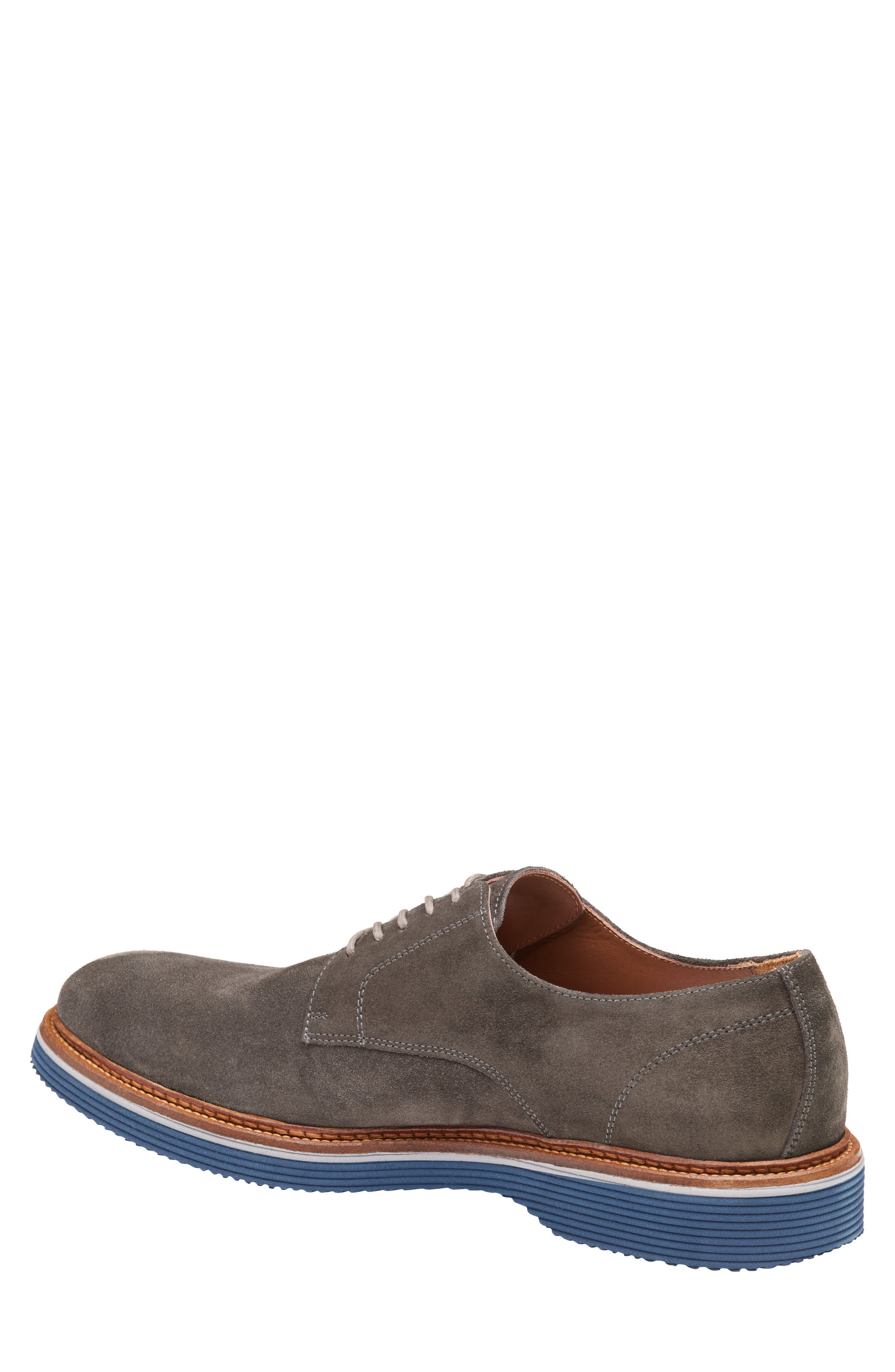 Johnston & Murphy Jenson Plain Toe Derby, Alternate, color, Gray Italian Suede