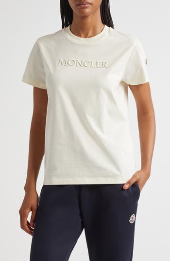 Moncler Logo Embroidered Cotton T-Shirt | Nordstrom