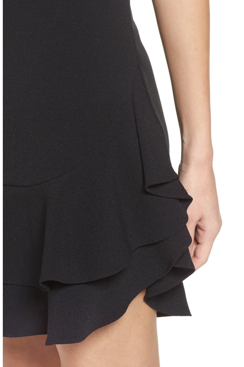 Tiered Ruffle Hem Mini Dress, Alternate, color, BLACK