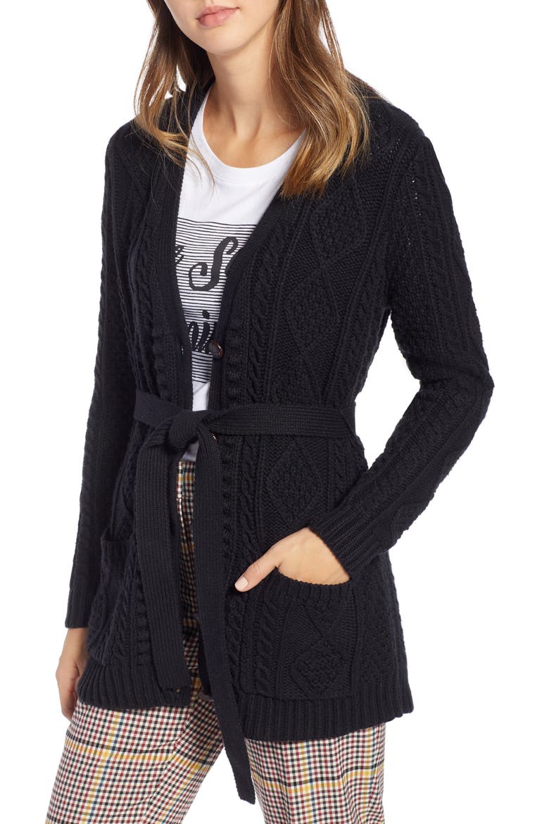 Fisherwoman Cardigan, Main, color, BLACK