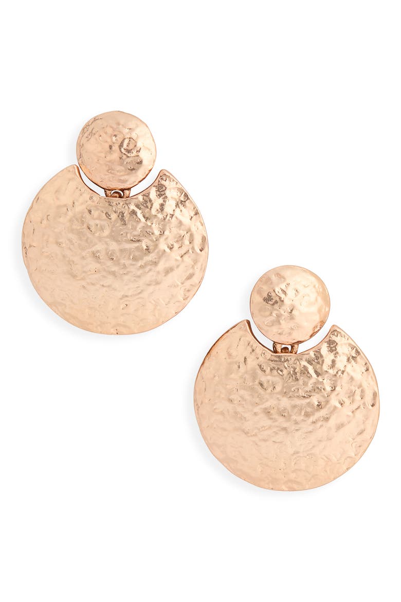Circle Statement Drop Earrings, Main, color, ROSE GOLD