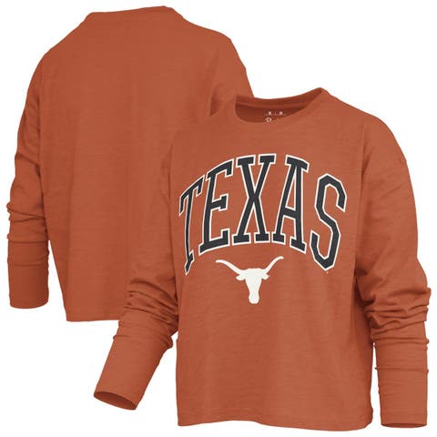 Women
s Pressbox Texas Orange Texas Longhorns Motley Boxy Waist-Length Long Sleeve T-Shirt