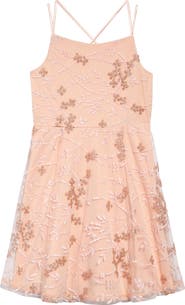 LOVE, NICKIE LEW Kids' Embroidered Mesh Dress