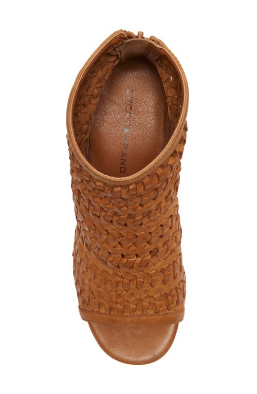 Shop Lucky Brand Mofira Open Toe Bootie In Tan Dexter