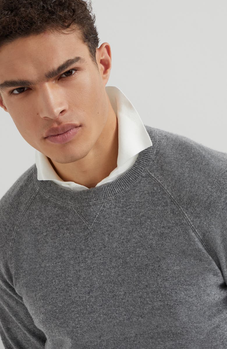 Brunello Cucinelli Sweatshirt-style sweater, Alternate, color, Dark Grey