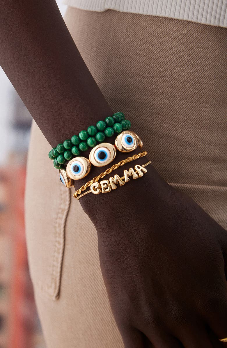 BaubleBar Bubble Custom Slider Bracelet, Alternate, color, Gold