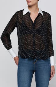 L'AGENCE Sona Polka Dot Shirt