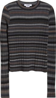 Re/Done Space Dye Stripe Rib Wool Sweater