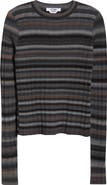 Re/Done Space Dye Stripe Rib Wool Sweater