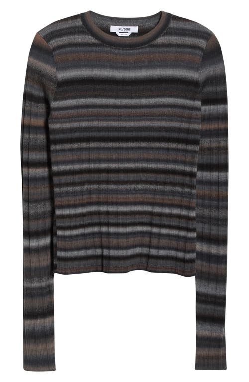 Re/done Space Dye Stripe Rib Wool Sweater