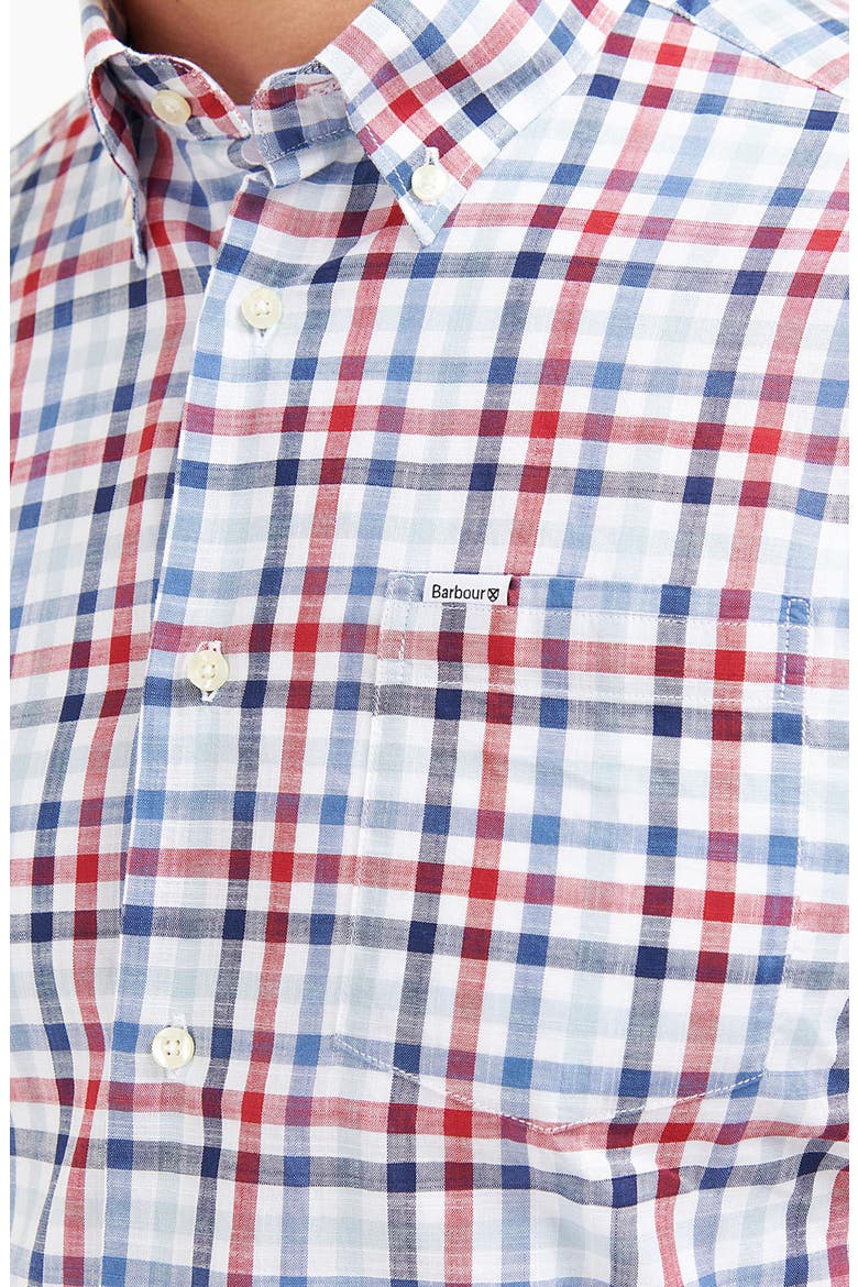 Kinson Tailored Fit Short Sleeve Button-Down Shirt, Alternate, color, RED