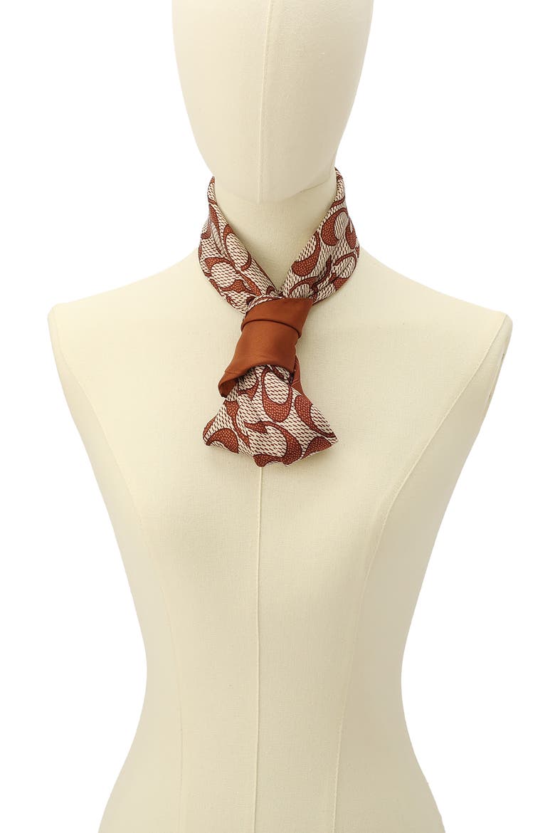 Vintage Signature C Silk Scarf, Alternate, color, PECAN