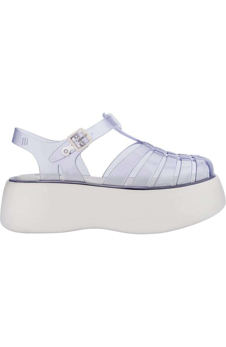 Melissa Possession Plato Platform Jelly Sandal, Alternate, color, Clear/ White