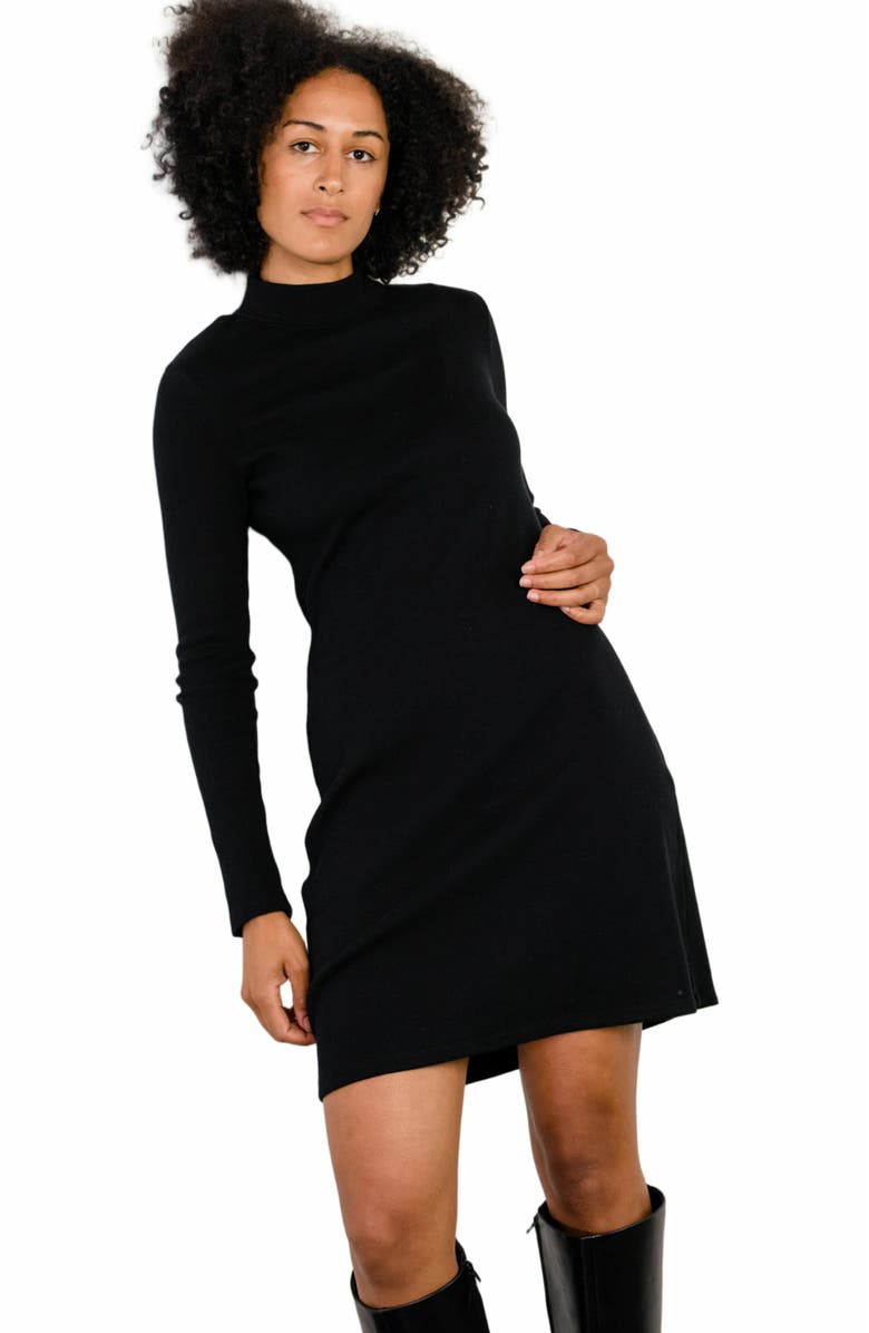 ABLE Lilith Mock Neck Rib Mini Dress, Main, color, 
