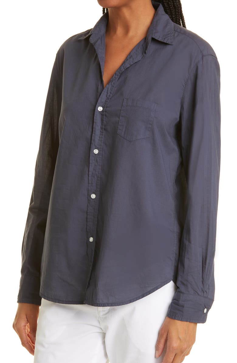 Frank & Eileen Eileen Relaxed Button-Up Shirt, Alternate, color, Light Poplin/ Navy