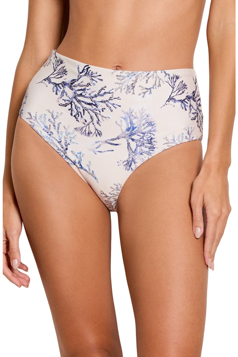 Tie High Waist Bikini Bottoms, Main, color, SNOW