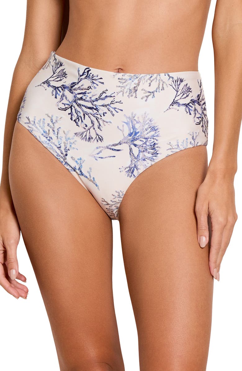 Cosita Linda Tie High Waist Bikini Bottoms, Main, color, Snow