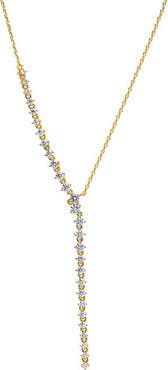 BY ADINA EDEN CZ Side Half Tennis Drop Lariat