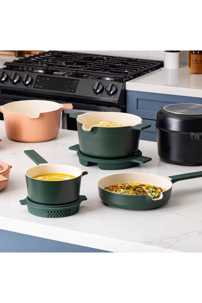 Neat Non-Toxic 5-Piece Stackable Ceramic Cookware Set, Alternate, color, Black