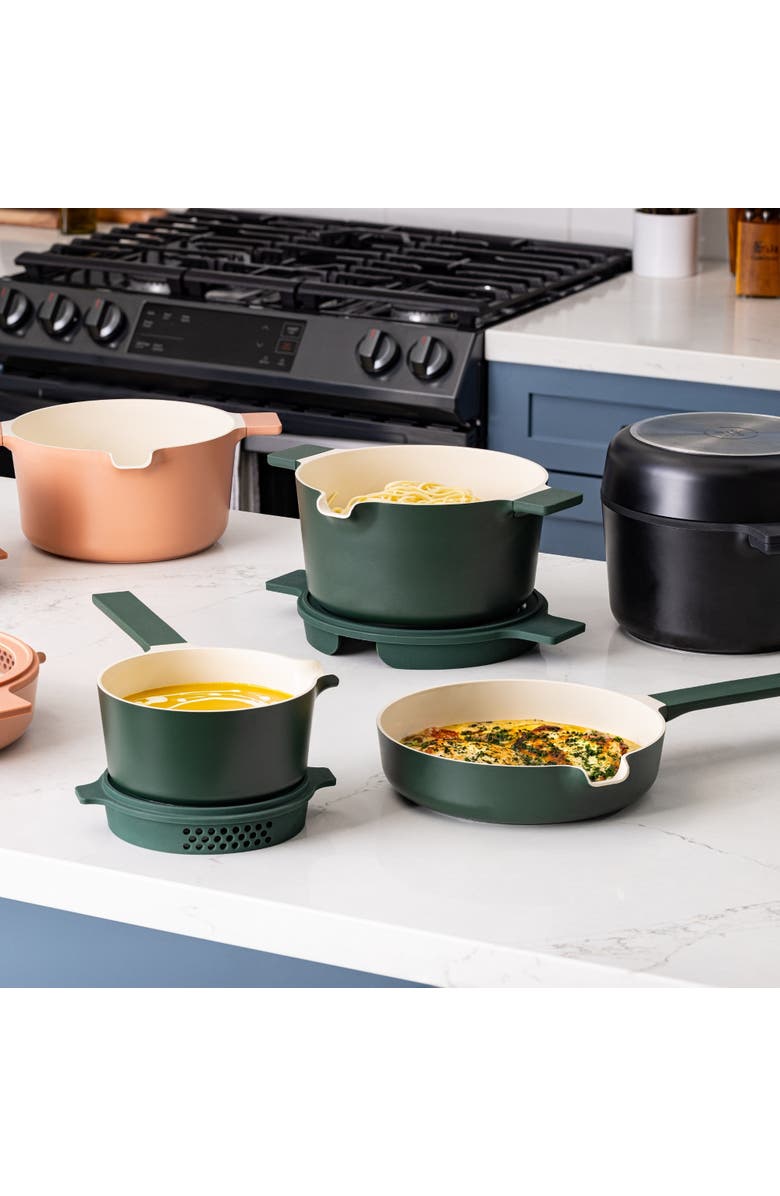 Alva Neat 5-Piece Nesting Ceramic Cookware Set, Alternate, color, Black