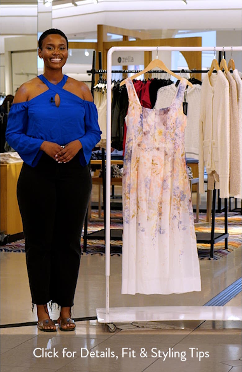 Print Pleated Sleeveless Maxi Dress, sales video thumbnail