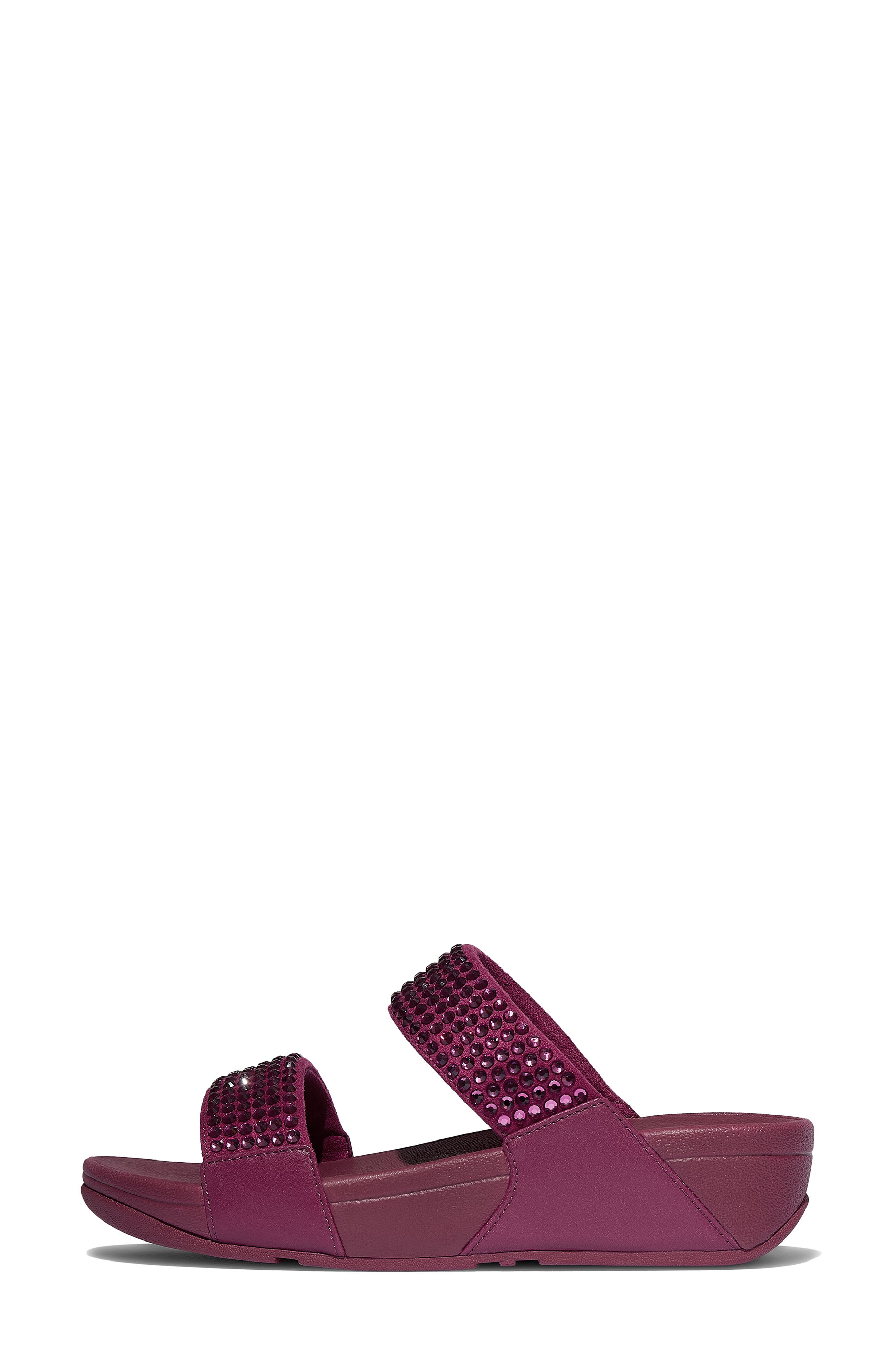 Lulu Maxi Crystal Covered Slide Sandal, Alternate, color, RUBY
