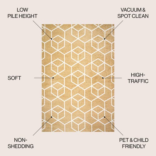 Jonathan Y Tumbling Blocks Modern Geometric Area Rug In Gold/white