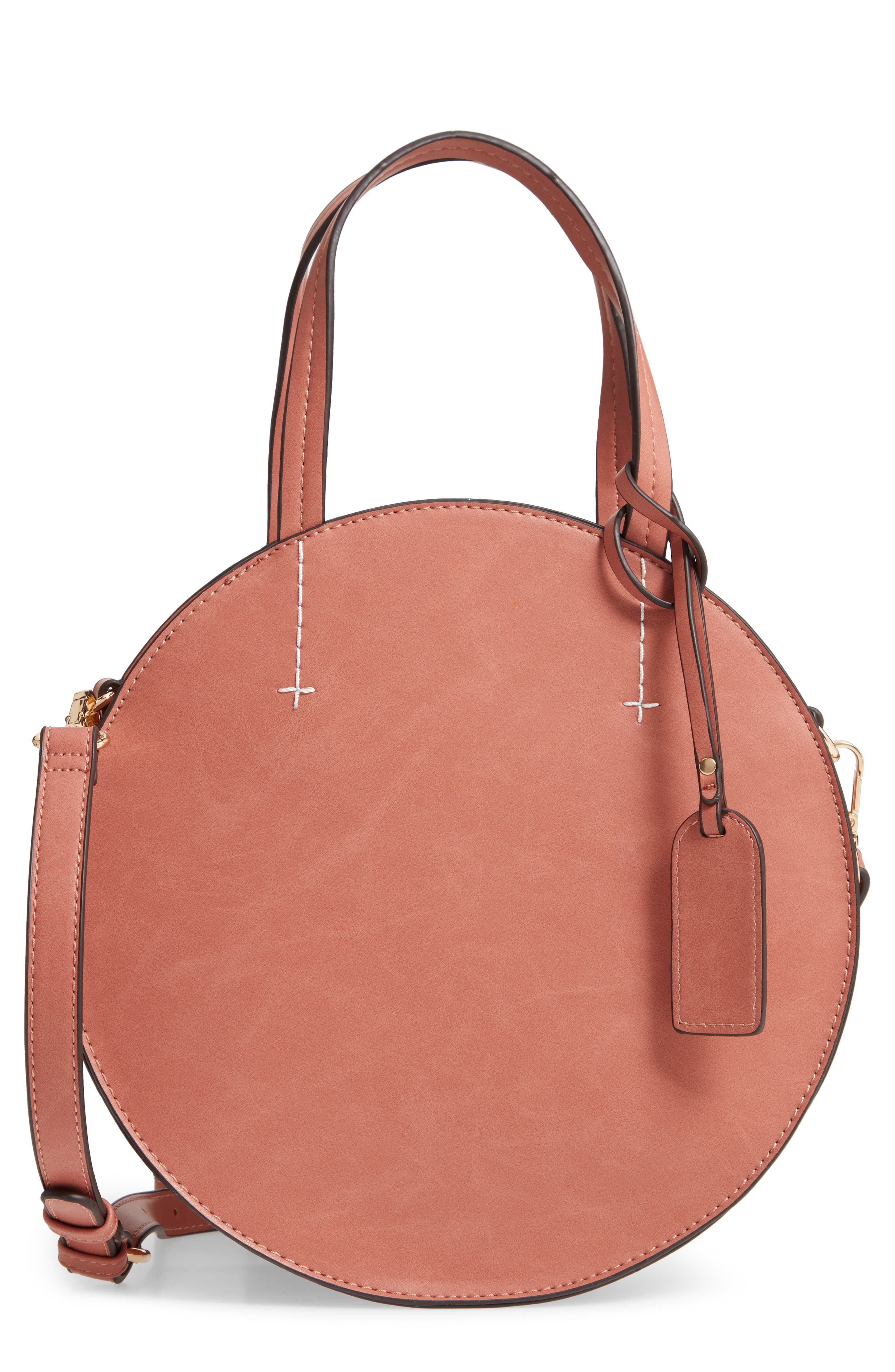 Sole Society Palermo Canteen Faux Leather Circle Crossbody Bag, Main, color, 