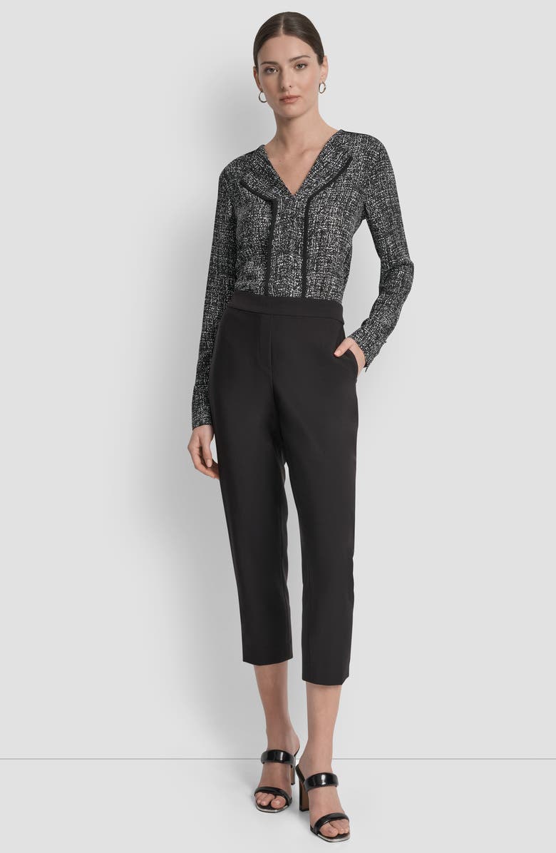 DKNY Straight Leg Ankle Length Pants, Alternate, color, Black