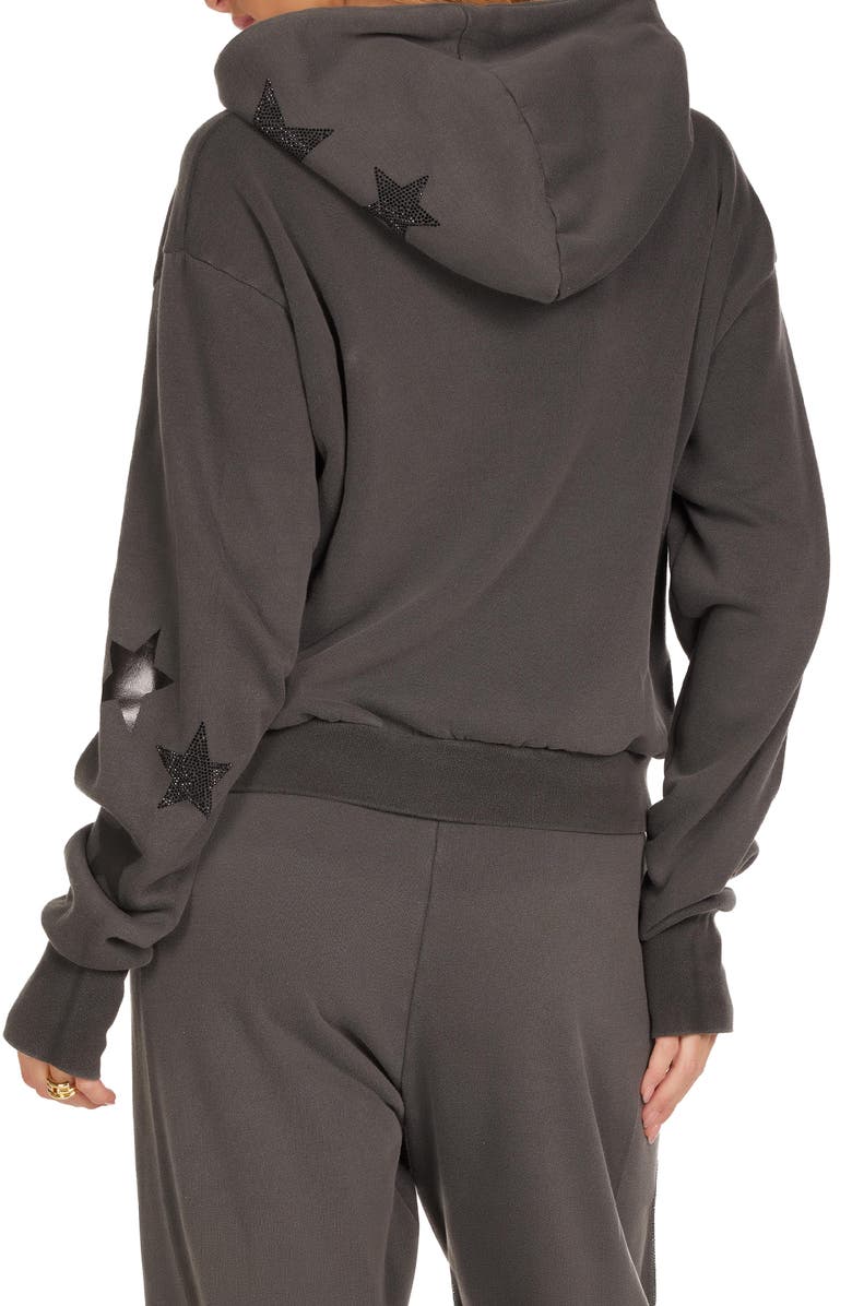 Lauren Moshi Lainey Black Crystal Multi Stars Hoodie, Alternate, color, Pigment Black