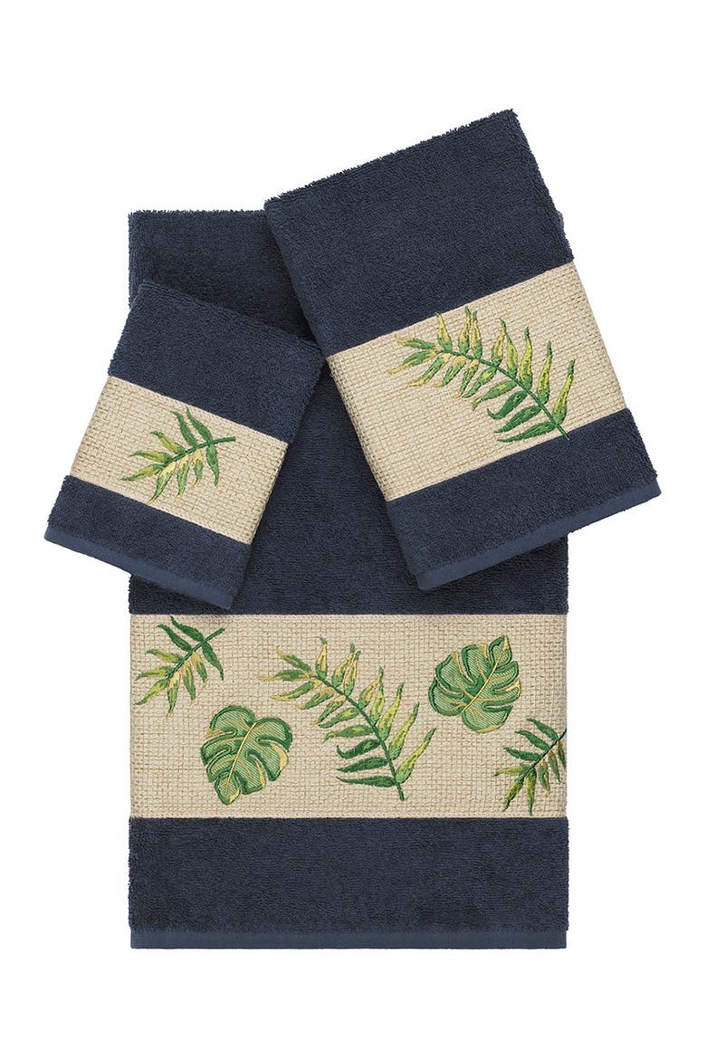 Zoe 3-Piece Embellished Towel Set - Midnight Blue, Main, color, MIDNIGHT BLUE
