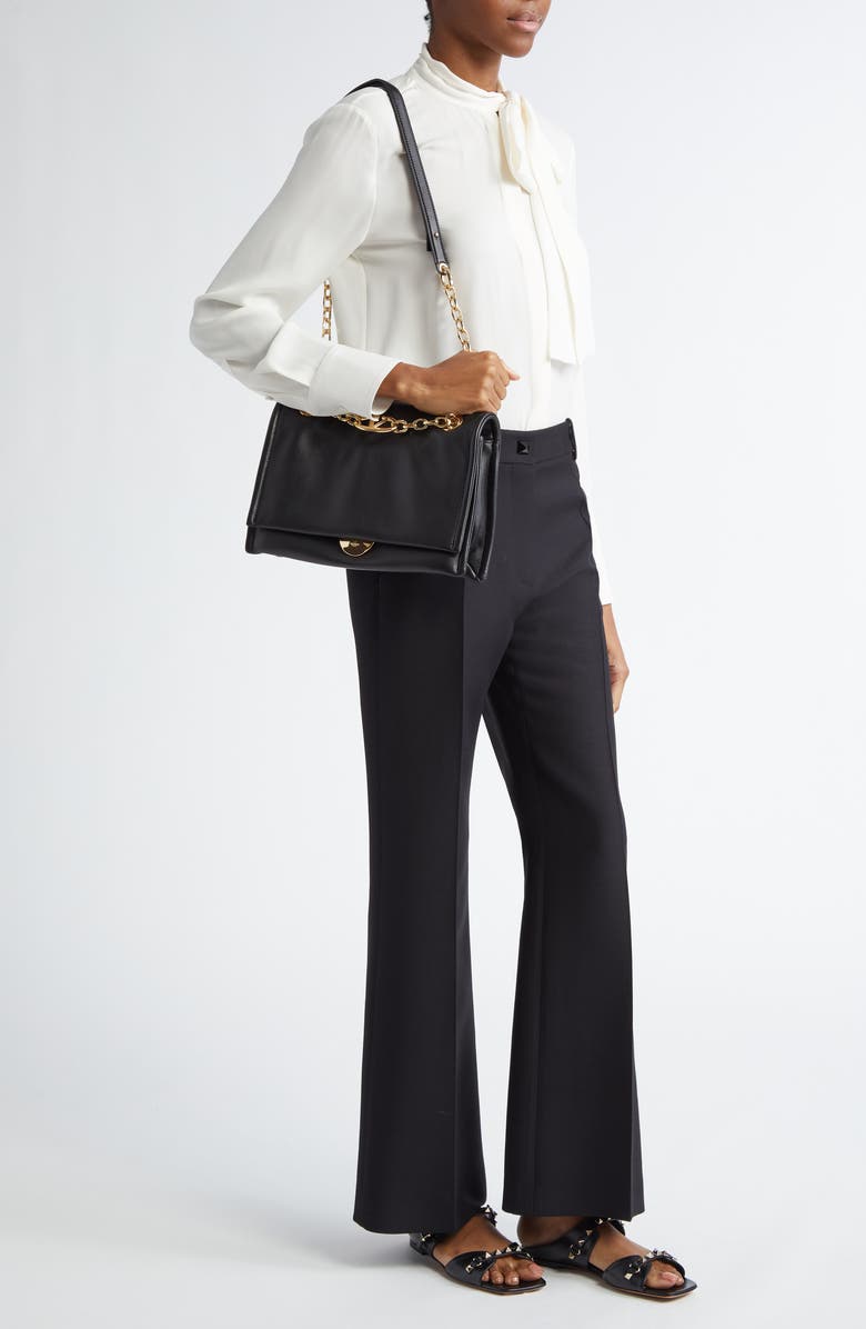 Valentino Garavani Small VLOGO Chain Leather Shoulder Bag, Alternate, color,