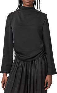 AllSaints Leslie Cowl Neck Long Sleeve Top