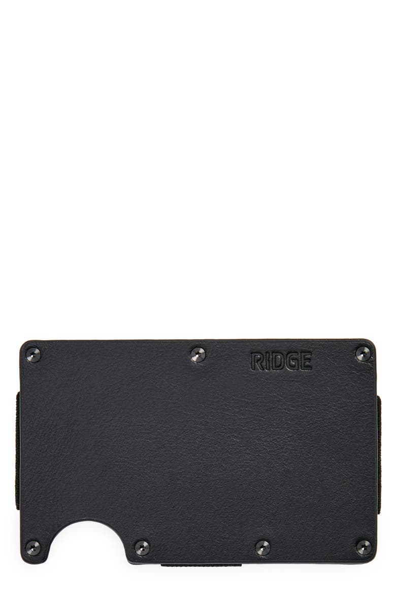 RFID-Blocking Leather Cash Strap Wallet, Main, color, MIDNIGHT BLACK LEATHER