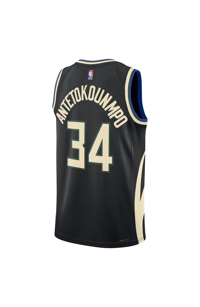 Jordan Brand Unisex Jordan Brand Giannis Antetokounmpo Black Milwaukee Bucks Swingman Jersey - Statement Edition, Alternate, color, Black