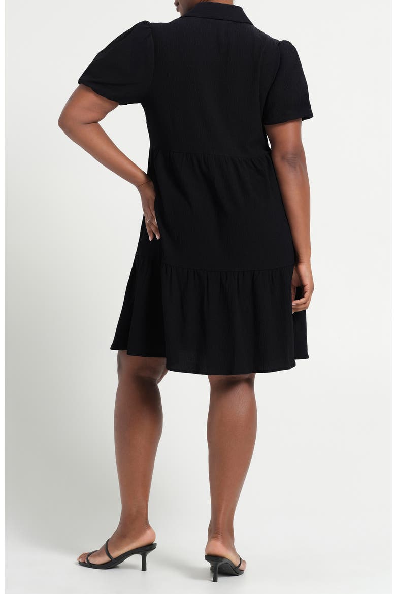 Abbigail Short Sleeve Tiered Dress, Alternate, color, BLACK