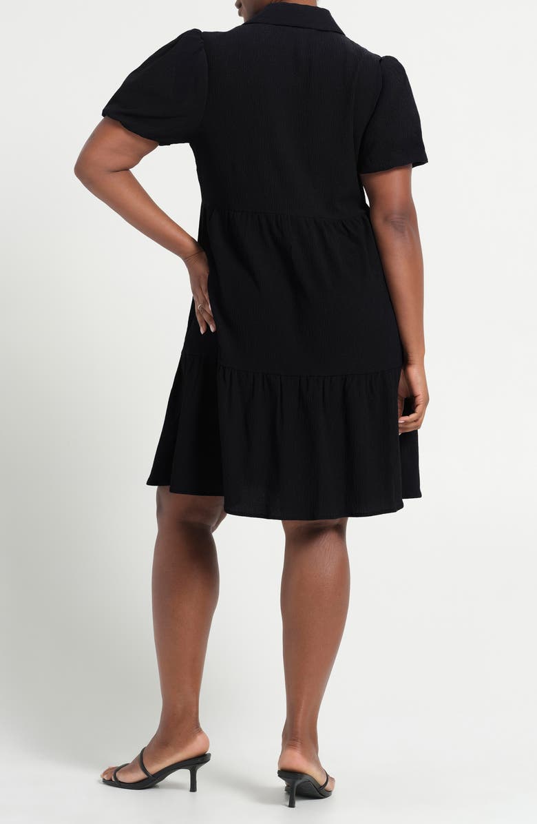 Estelle Abbigail Short Sleeve Tiered Dress, Alternate, color, Black