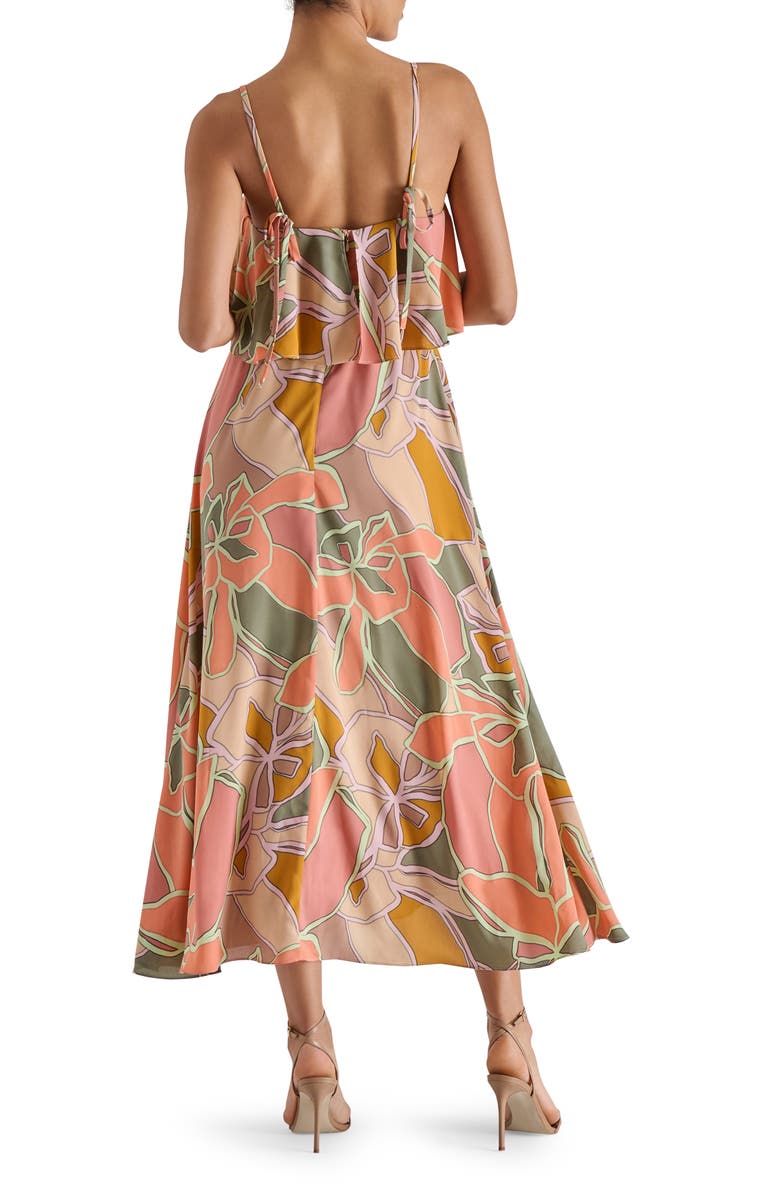 Steve Madden Sakura Popover Satin Dress, Alternate, color, Coral Pink