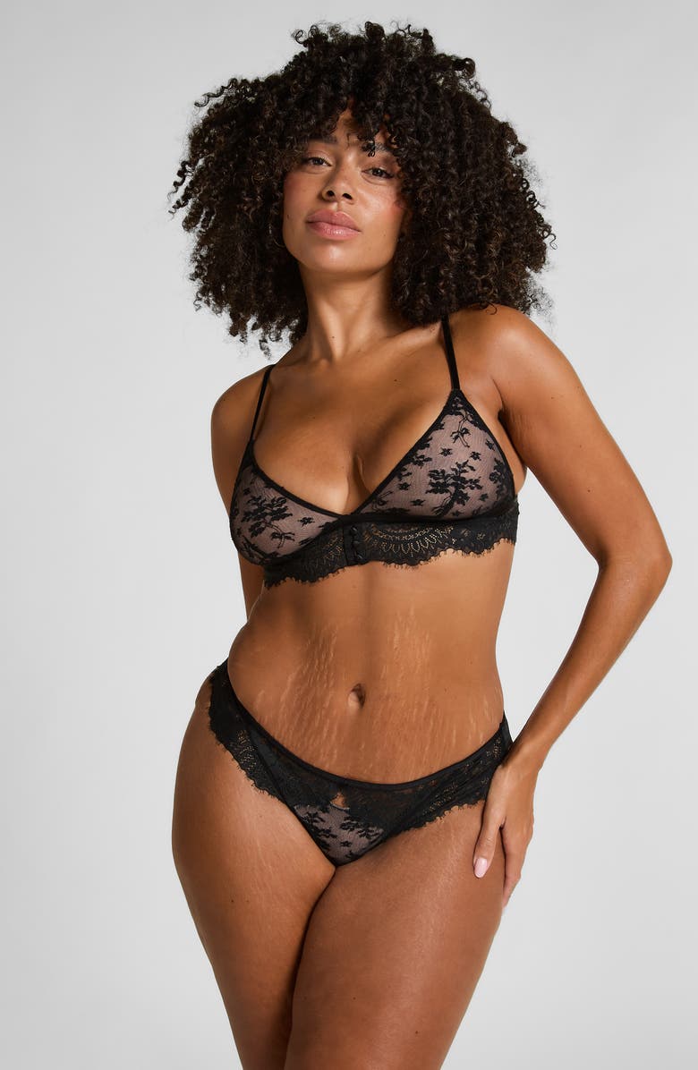 Hunkemöller Lou Brazilian Briefs, Alternate, color, Caviar