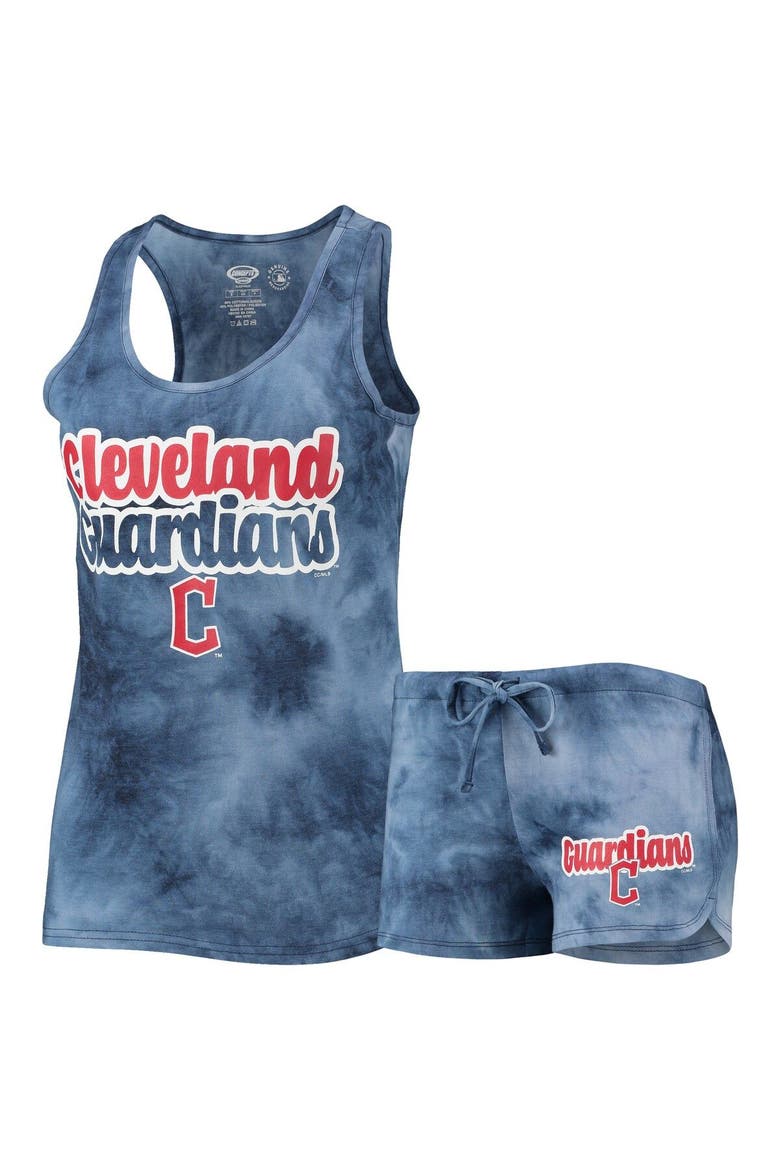 Women's Concepts Sport Navy Cleveland Guardians Billboard Racerback Tank Top & Shorts Set, Main, color, Navy