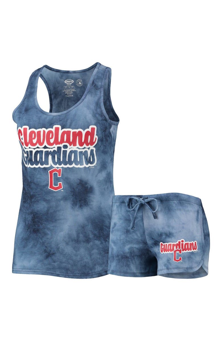 CONCEPTS SPORT Women's Concepts Sport Navy Cleveland Guardians Billboard Racerback Tank Top & Shorts Set, Main, color, Navy
