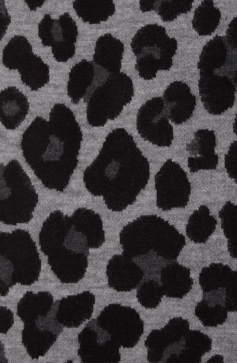 Michael Kors Brushed Leopard Scarf, Alternate, color, 052 Pearl Heather Grey/ Derby