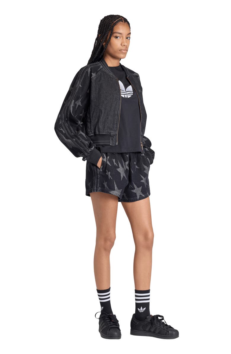 adidas Originals Denim Graphic Shorts, Alternate, color, Trublc