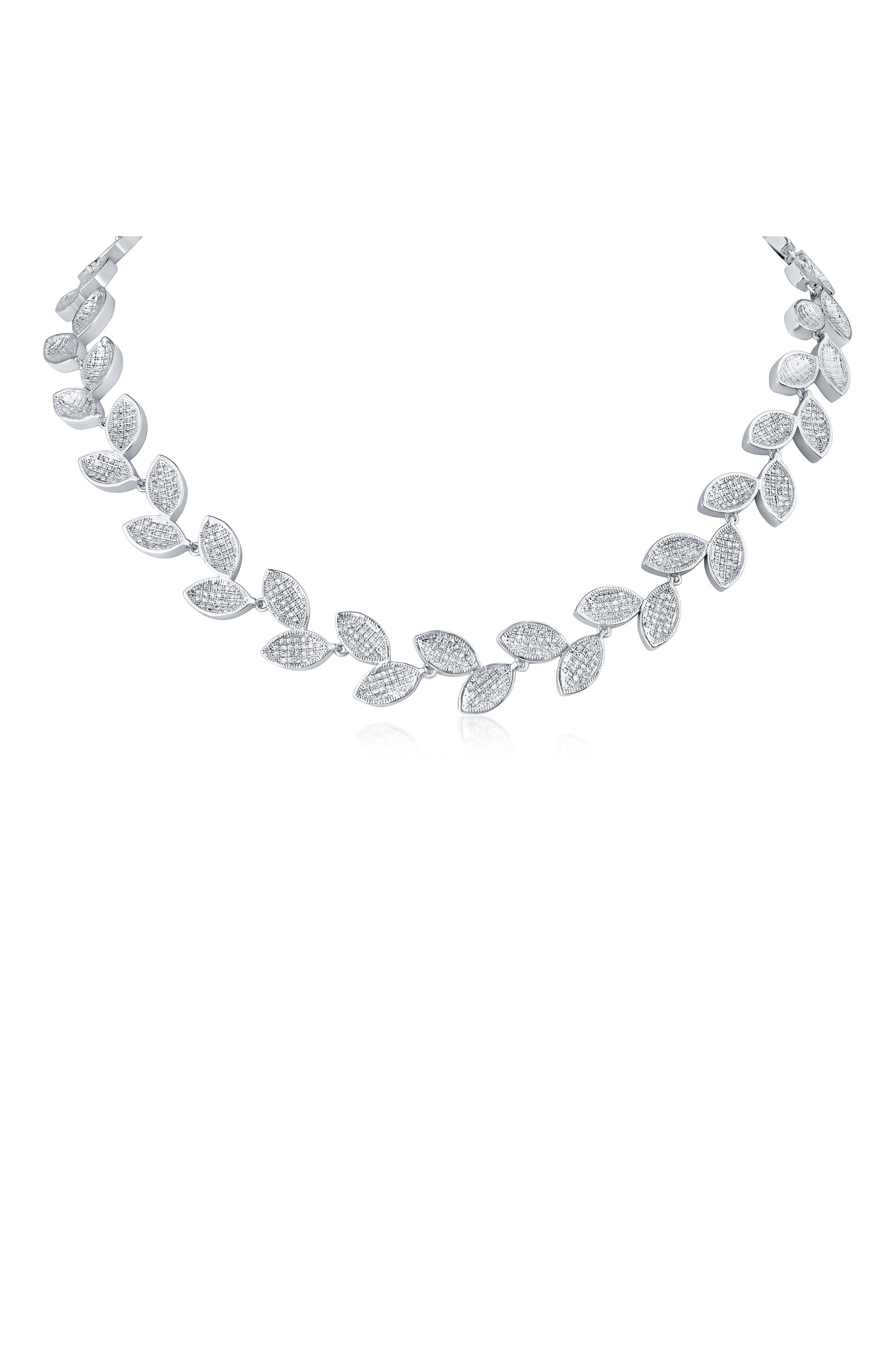 Cubic Zirconia Pavé Vine Collar Necklace