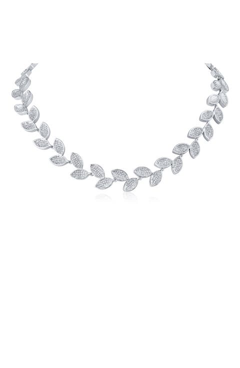 Cubic Zirconia Pavé Vine Collar Necklace
