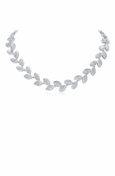 Cubic Zirconia Pavé Vine Collar Necklace